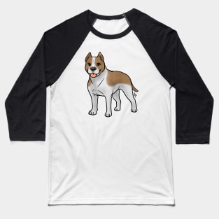 Dog - American Staffordshire Terrier - Cropped Tan and White Baseball T-Shirt